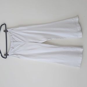 Theory White Stretchy Wide Leg Minimlistic Lagenlook Coastal Pants 4 (Q17)